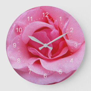 Rosa Rosenblätter Große Wanduhr