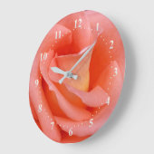 Rosa Rosenblätter Große Wanduhr (Winkel)