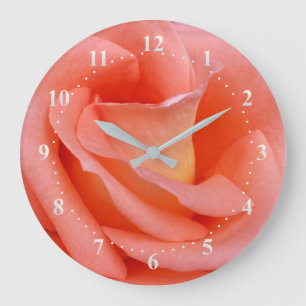 Rosa Rosenblätter Große Wanduhr