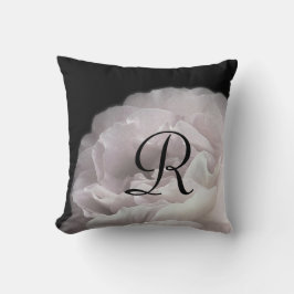 Rosa Rosenblätter Monogram Floral Square Kissen