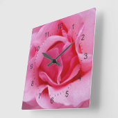 Rosa Rosenblätter Quadratische Wanduhr (Winkel)