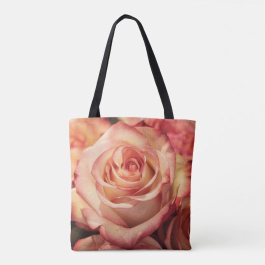 Rosa Rosenblättern Totbeutel Tasche (Rückseite)