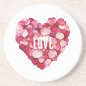 Rosa Rosenblättrige Liebe Getränkeuntersetzer (Vorne)