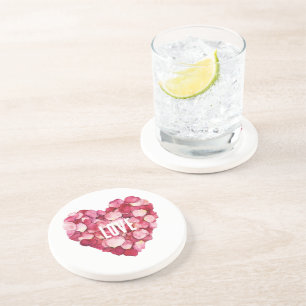 Rosa Rosenblättrige Liebe Getränkeuntersetzer