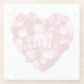 Rosa Rosenblättrige Liebe Glasuntersetzer (Rückseite)