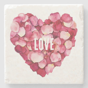 Rosa Rosenblättrige Liebe Steinuntersetzer