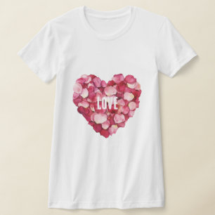 Rosa Rosenblättrige Liebe T-Shirt