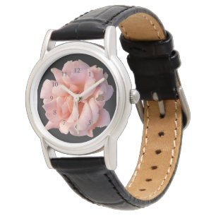 Rosa Rosenblüte Armbanduhr