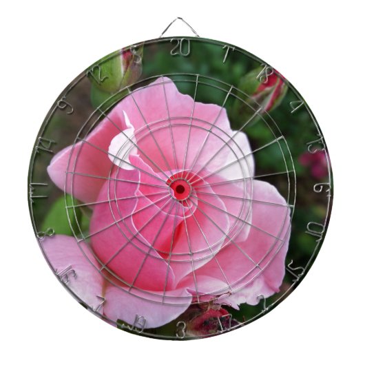 Rosa Rosenblüte Dartscheibe (vorne)
