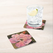 Rosa Rosenblüte Gedeckte Ölmalerei Rechteckiger Pappuntersetzer (Vor Ort)