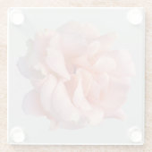 Rosa Rosenblüte Glasuntersetzer (Rückseite)