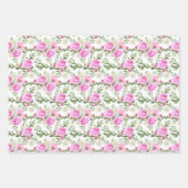 Rosa Rosenblüte Hochzeitskachel Geschenkpapier Set (Vorderseite 3)