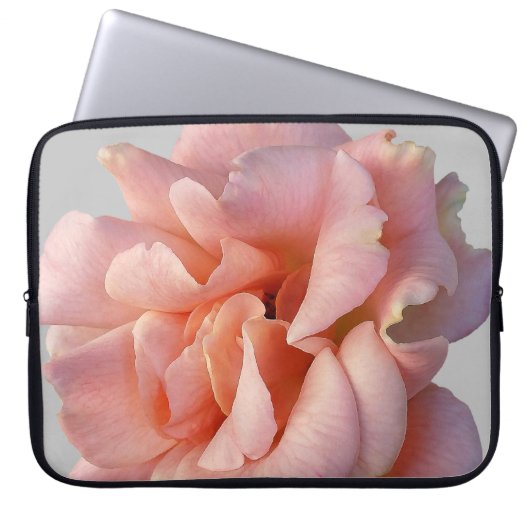 Rosa Rosenblüte Laptopschutzhülle (Vorderseite)