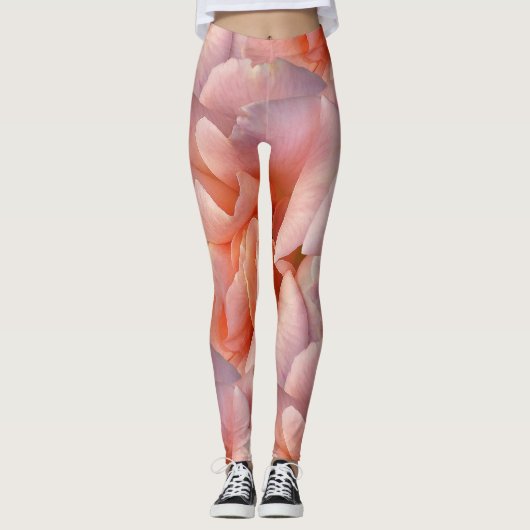 Rosa Rosenblüte Leggings (Vorderseite)