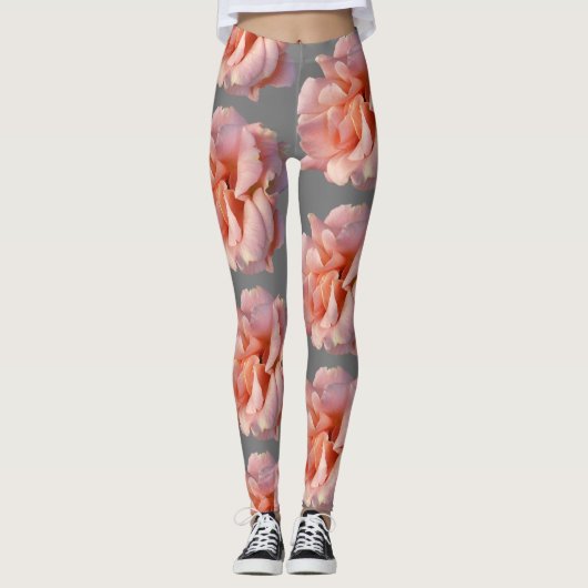 Rosa Rosenblüte Leggings (Vorderseite)