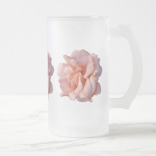 Rosa Rosenblüte Mattglas Bierglas (Rechts)
