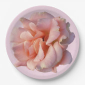 Rosa Rosenblüte Pappteller (Vorderseite)