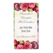 Rosa Rosenblüte romantische Hochzeitsweinflasche (Vorne)