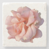 Rosa Rosenblüte Steinuntersetzer (Vorderseite)