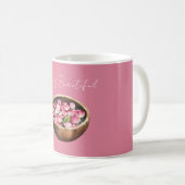 Rosa Rosenblüten Blumen Schale Kaffeetasse (VorderseiteRechts)