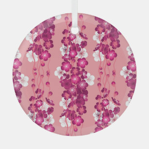 Rosa Rosenblüten: nahtloser Hintergrund. Ornament Aus Glas