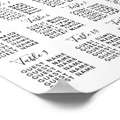 Rosa Rosenblütenblütentisch Hochzeitstabelle Poster (Ecke)