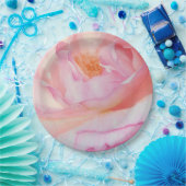 Rosa Rosenblütenfarbe Pappteller (Party)