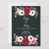 Rosa Rosenblütenhochzeit Einladung (Vorderseite)