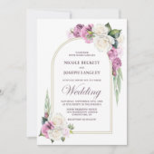 Rosa-Rosenblütenhochzeit Einladung (Vorderseite)