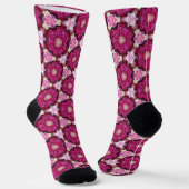 Rosa Rosenblütenmuster Socken (Gewinkelt)