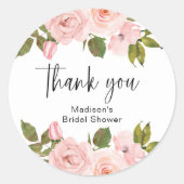 Rosa Rosenblütenpfropfen Runder Aufkleber (Vorderseite)