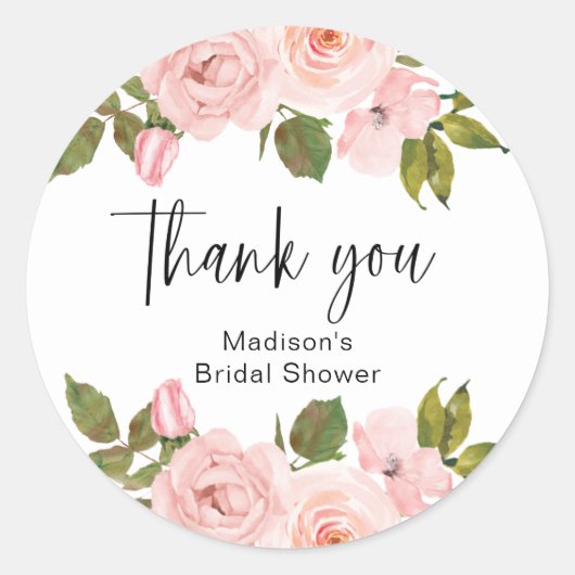 Rosa Rosenblütenpfropfen Runder Aufkleber (Vorderseite)