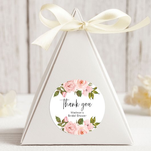 Rosa Rosenblütenpfropfen Runder Aufkleber