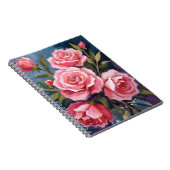 Rosa Rosenbouquet Gemalt Notizblock (Rechte Seite)