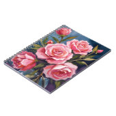 Rosa Rosenbouquet Gemalt Notizblock (Linke Seite)