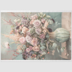 Rosa Rosenbouquet, Pastellblumen, Romantisch Seidenpapier