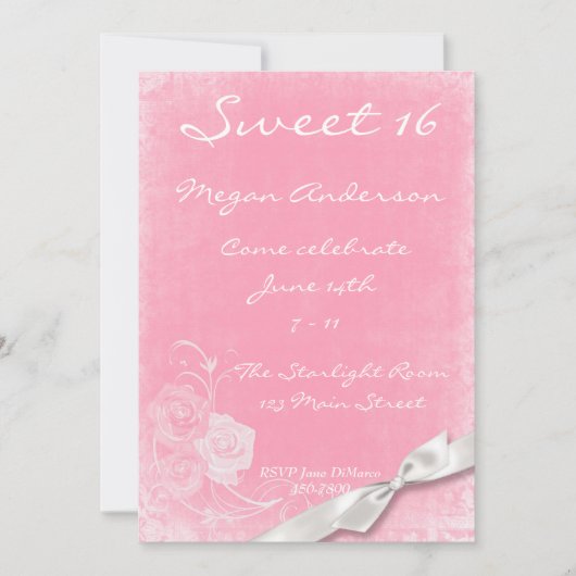 Rosa Rosenbraun Einladung (Vorderseite)