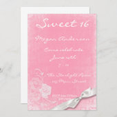 Rosa Rosenbraun Einladung (Vorne/Hinten)