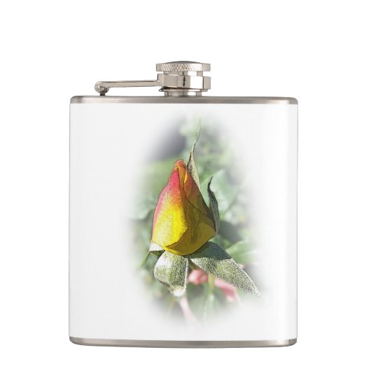 Rosa Rosenbude Flachmann (Vorderseite)