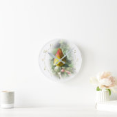 Rosa Rosenbude Runde Wanduhr (Zuhause)