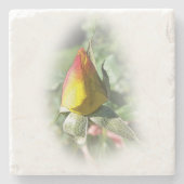 Rosa Rosenbude Steinuntersetzer (Vorderseite)