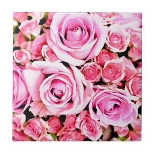 Rosa Rosenbukett Fliese