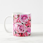 Rosa Rosenbukett Kaffeetasse (Links)