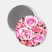 Rosa Rosenbukett Magnet (Vorderseite/Rückseite)