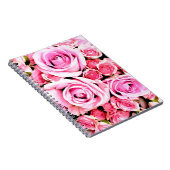 Rosa Rosenbukett Notizblock (Rechte Seite)