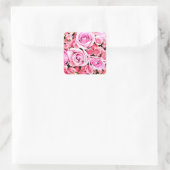 Rosa Rosenbukett Quadratischer Aufkleber (Tasche)