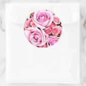 Rosa Rosenbukett Runder Aufkleber (Tasche)