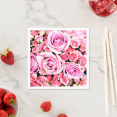 Rosa Rosenbukett Serviette (Beispiel)