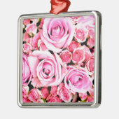 Rosa Rosenbukett Silbernes Ornament (Links)