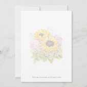 Rosa Rosenbukett und grünes Blatt Wasserfarbe Einladung (Rückseite)